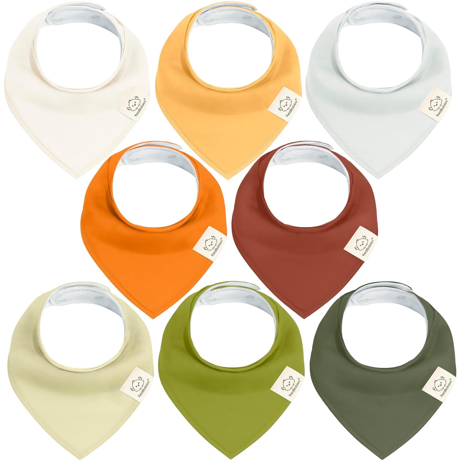 8-Pack Organic Baby Bandana Bibs for Boys, Girls - Super Absorbent Triangle Baby Bibs for Drooling and Teething Infant, 100% Cotton Extra Soft for Newborn, Infant 0-36 Months(Grayscape)