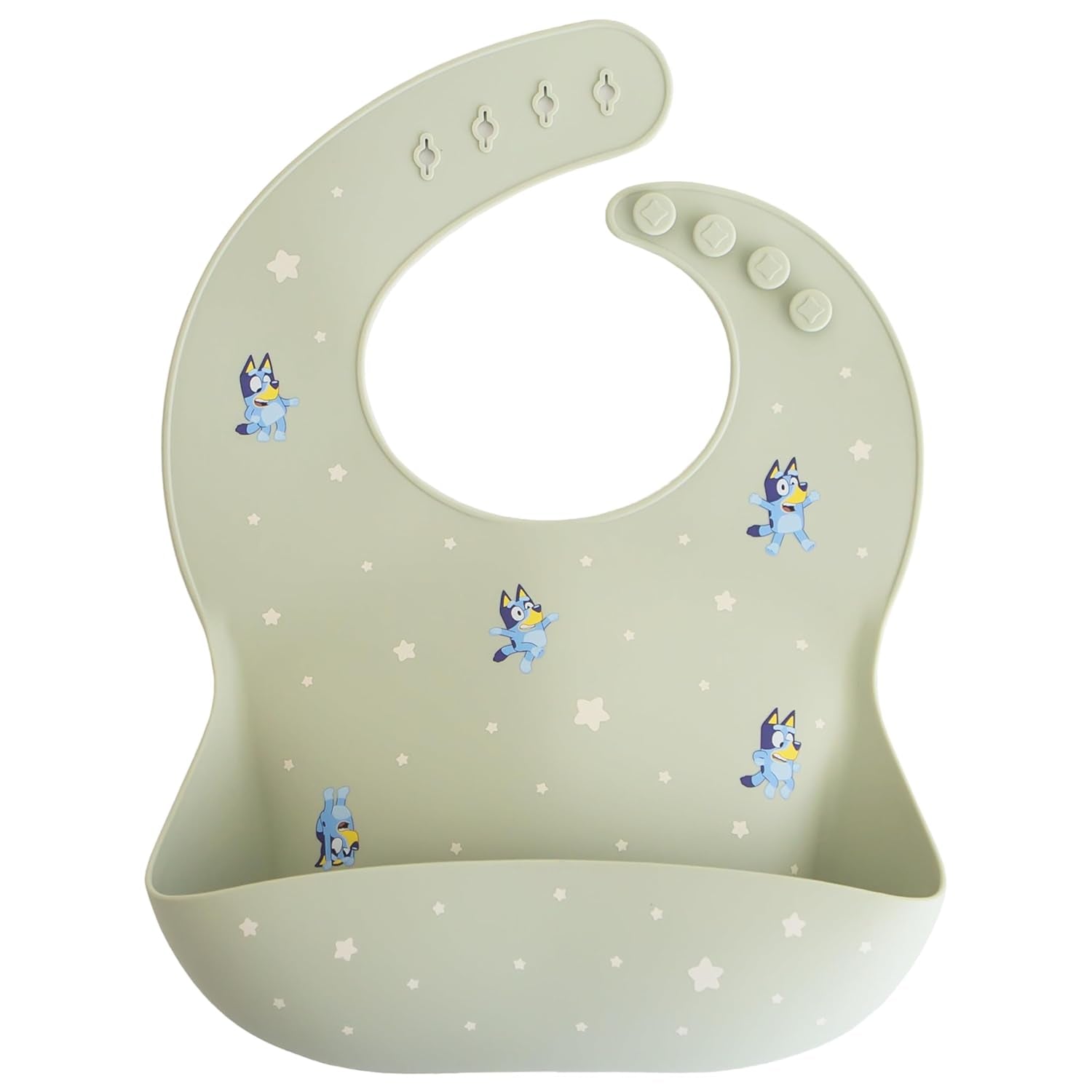Silicone Baby Bib | Adjustable Fit Waterproof Bibs (Cambridge Blue)