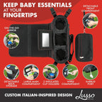 Stroller Organizer with Cup Holder - Fits Strollers, Stroller Accessory for Baby Storage on the Go, Stroller Caddy with Multiple Storage Sections, Secure Fit Won’T Slip or Slide (Red)