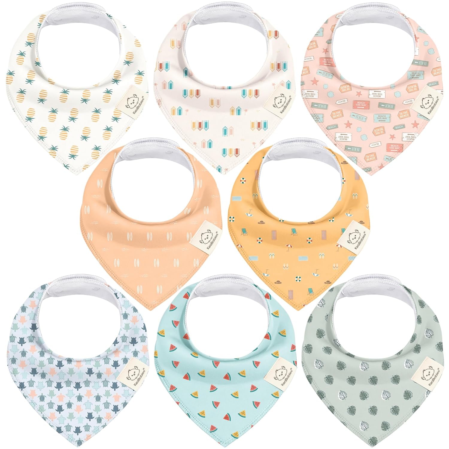 8-Pack Organic Baby Bandana Bibs for Girls - Super Absorbent Triangle Baby Bibs for Drooling and Teething Infant, 100% Cotton Extra Soft for Newborn, Infant 0-36 Months (Bloom)