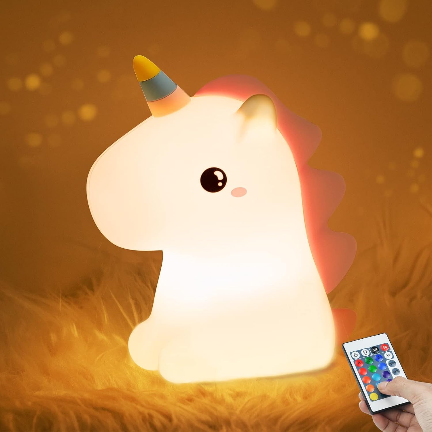 Cute Bunny Night Light, USB Rechargeable Cute Night Ligh with Touch Sensor and Remote Control 4 Modes 16 Colors Kid Night Light for Girls, Childrens, Toddler, Baby, and Kids Christmas Gifts